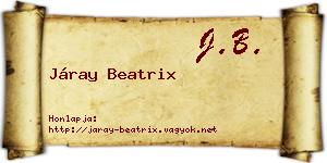 Járay Beatrix névjegykártya